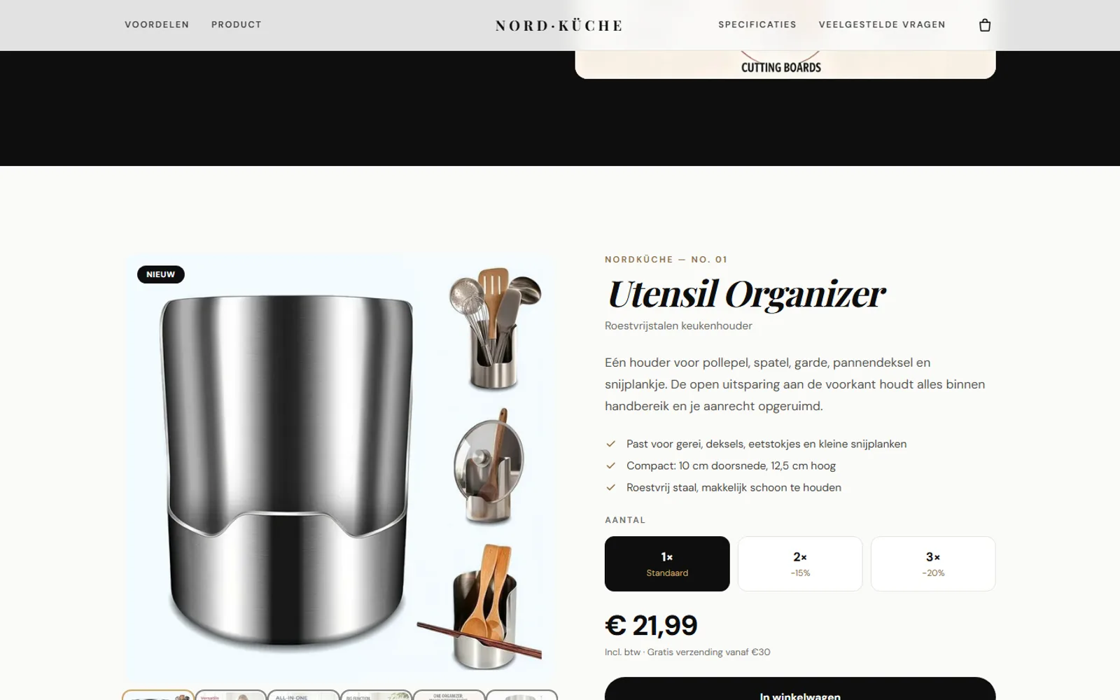 Scherm uit nordkuche product